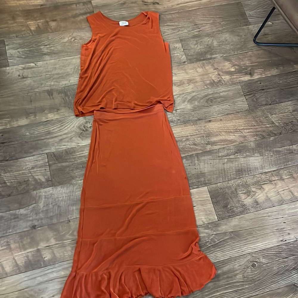 Vintage, burnt Orange, two-piece set
